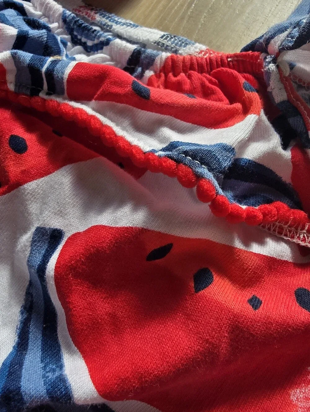 Carter's Red Navy Watermelon Print Romper